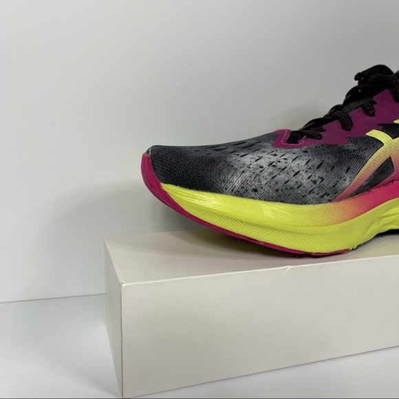 ASICS NOVABLAST 2 WOMENS RUNNING SHOES SIZE 9 BLACK YELLOW PURPLE PINK USED - Picture 6 of 10